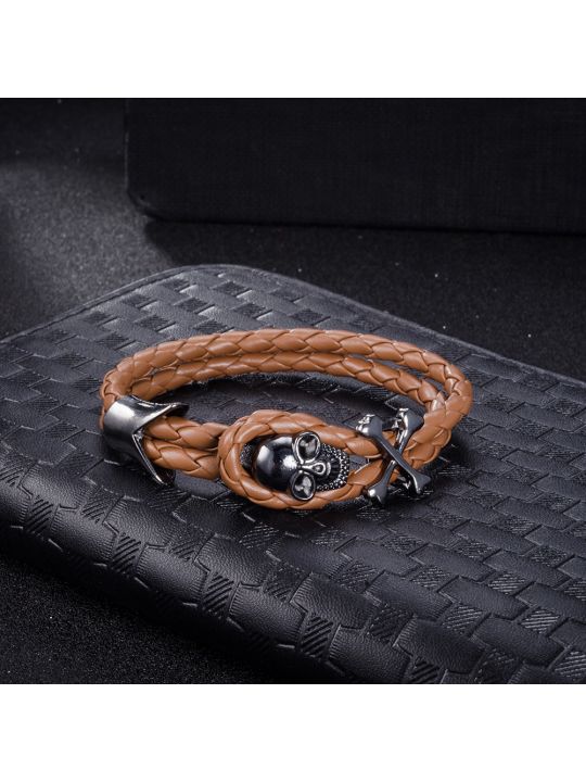 Bracelet tressé cuir