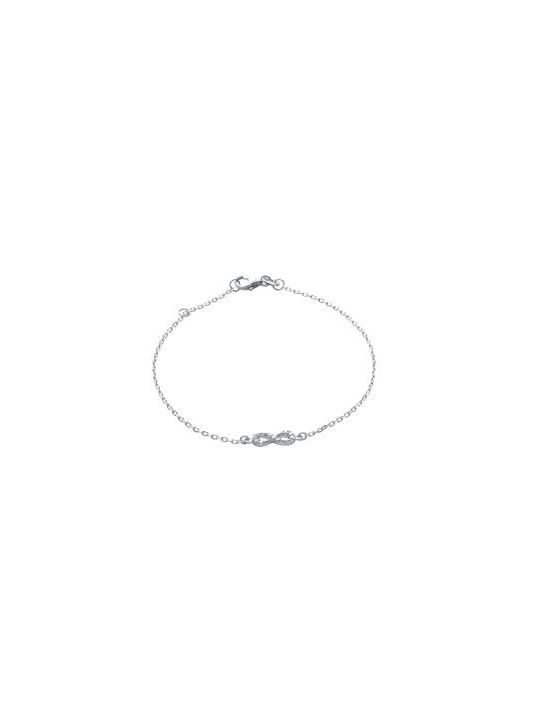 Bracelet Chaîne en Argent Sterling 925 avec Petit Signe Infini Incrusté de Zircon - Élégance Discrète et Symbolique