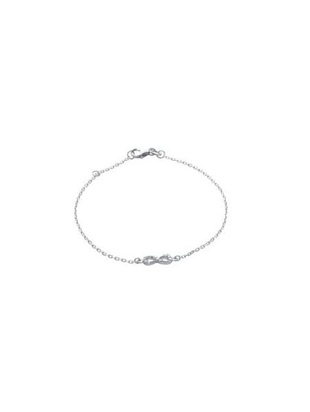 Bracelet Chaîne en Argent Sterling 925 avec Petit Signe Infini Incrusté de Zircon - Élégance Discrète et Symbolique