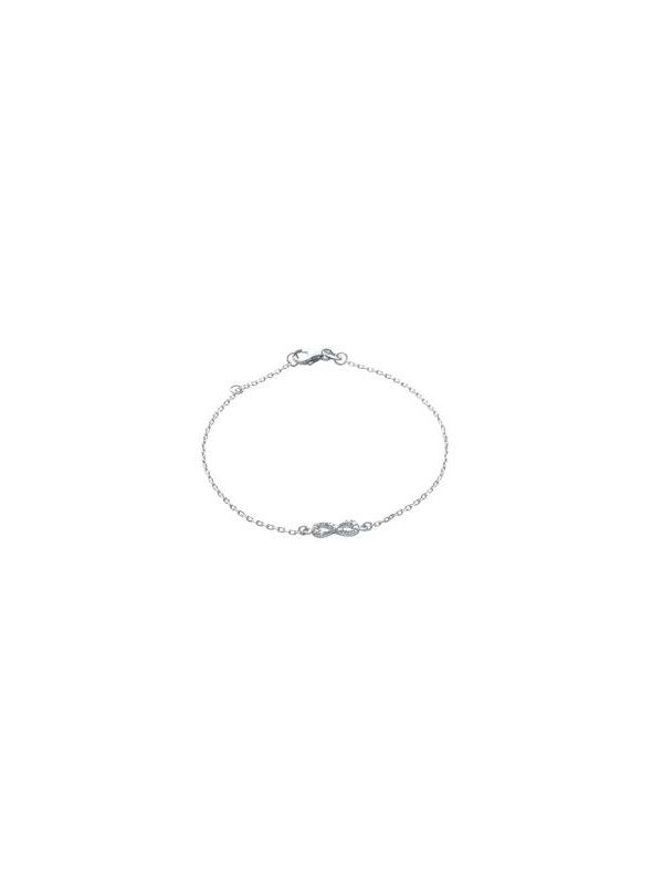 Bracelet Chaîne en Argent Sterling 925 avec Petit Signe Infini Incrusté de Zircon - Élégance Discrète et Symbolique