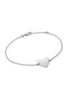 Bracelet Chaîne en Argent Sterling 925 avec Cœur Plein - Expression d'Amour Classique et Élégante