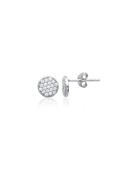 Boucles d'Oreilles en Argent Sterling 925 avec Cercle Incrusté de Zircon - Éclat Subtil et Fermoir Poussette