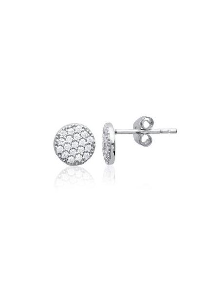 Boucles d'Oreilles en Argent Sterling 925 avec Cercle Incrusté de Zircon - Éclat Subtil et Fermoir Poussette