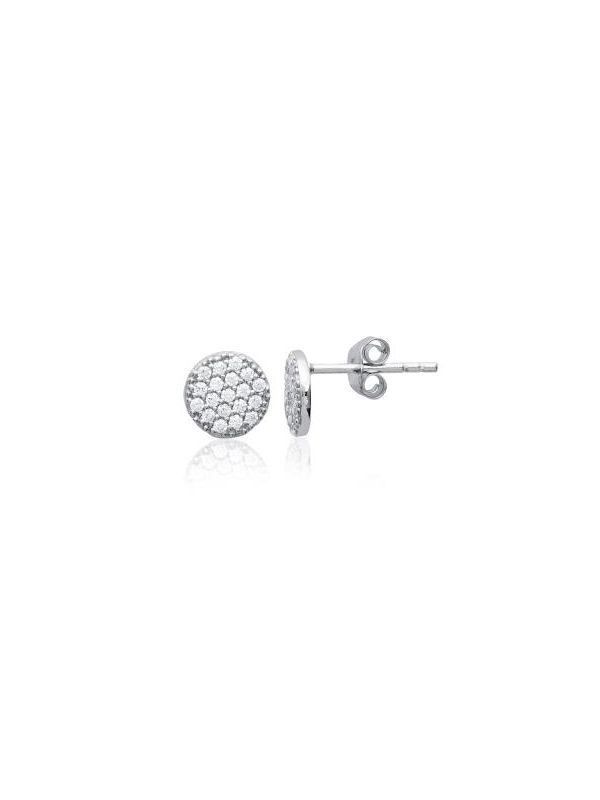 Boucles d'Oreilles en Argent Sterling 925 avec Cercle Incrusté de Zircon - Éclat Subtil et Fermoir Poussette