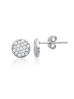 Boucles d'Oreilles en Argent Sterling 925 avec Cercle Incrusté de Zircon - Éclat Subtil et Fermoir Poussette