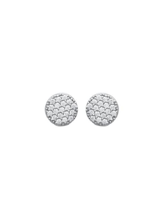 Boucles d'Oreilles en Argent Sterling 925 avec Cercle Incrusté de Zircon - Éclat Subtil et Fermoir Poussette