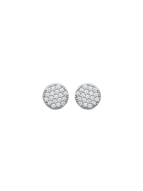 Boucles d'Oreilles en Argent Sterling 925 avec Cercle Incrusté de Zircon - Éclat Subtil et Fermoir Poussette