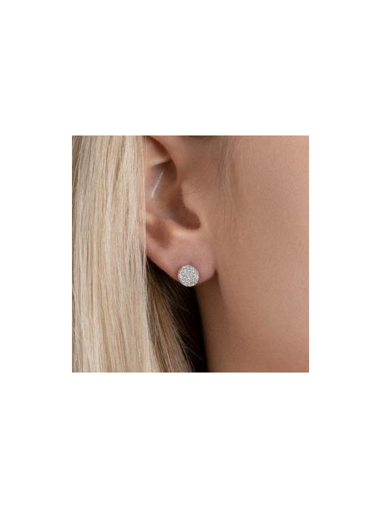 Boucles d'Oreilles en Argent Sterling 925 avec Cercle Incrusté de Zircon - Éclat Subtil et Fermoir Poussette