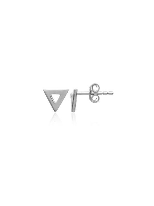 Boucles d'Oreilles en Argent Sterling 925 avec Design Triangle - Style Géométrique Moderne et Fermoir Poussette