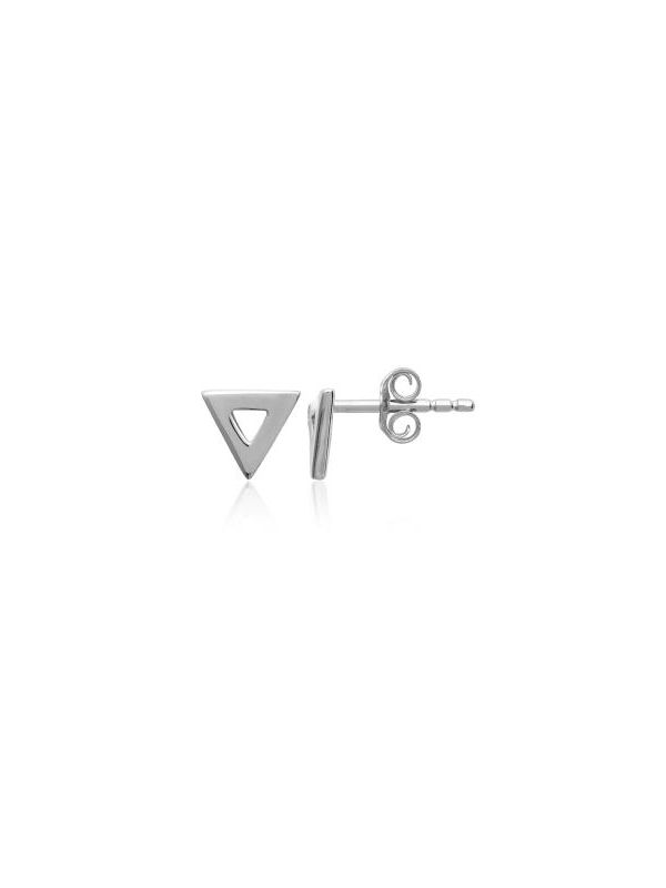 Boucles d'Oreilles en Argent Sterling 925 avec Design Triangle - Style Géométrique Moderne et Fermoir Poussette