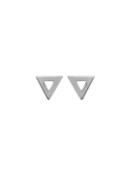 Boucles d'Oreilles en Argent Sterling 925 avec Design Triangle - Style Géométrique Moderne et Fermoir Poussette