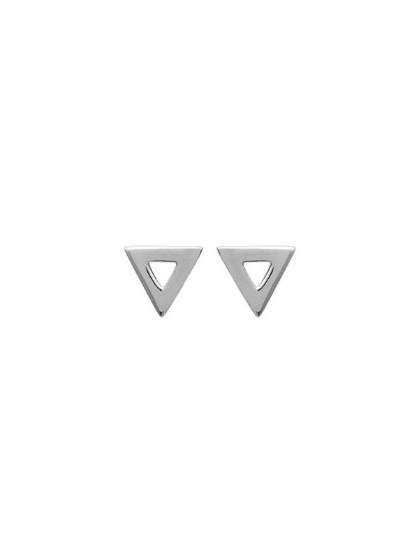 Boucles d'Oreilles en Argent Sterling 925 avec Design Triangle - Style Géométrique Moderne et Fermoir Poussette