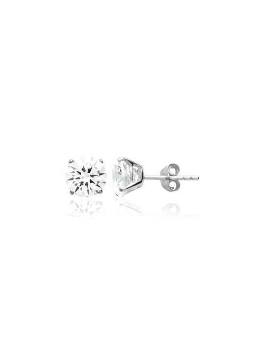 Boucles d'Oreilles Clou en Argent Sterling 925 avec Solitaire en Zircon - Élégance Intemporelle et Fermoir Poussette