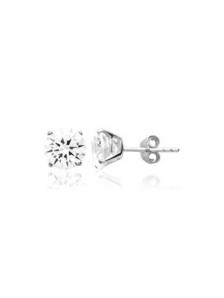 Boucles d'Oreilles Clou en Argent Sterling 925 avec Solitaire en Zircon - Élégance Intemporelle et Fermoir Poussette