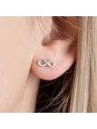 Boucles d'Oreilles en Argent Sterling 925 avec Signe Infini - Symbole Éternel et Fermoir Poussette