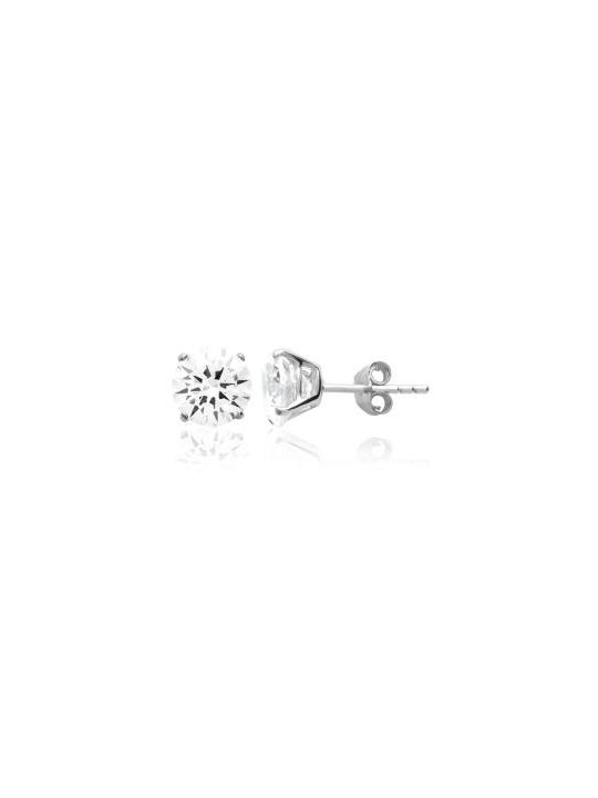 Boucles d'Oreilles Clou en Argent Sterling 925 avec Zircon Solitaire - Éclat Classique et Fermoir Poussette