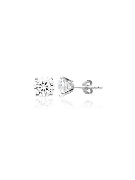 Boucles d'Oreilles Clou en Argent Sterling 925 avec Zircon Solitaire - Éclat Classique et Fermoir Poussette