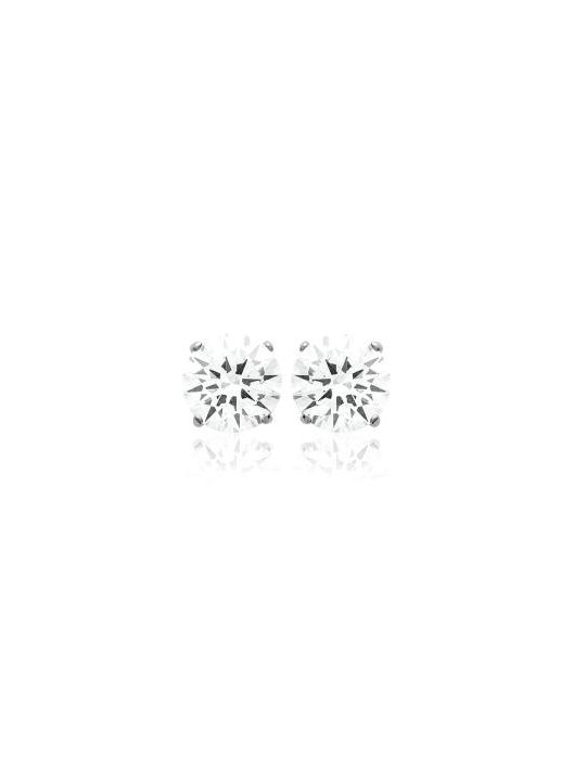 Boucles d'Oreilles Clou en Argent Sterling 925 avec Zircon Solitaire - Éclat Classique et Fermoir Poussette