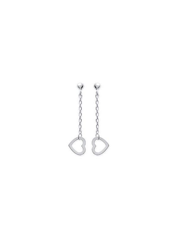 Boucles d'Oreilles en Argent Sterling 925 avec Chaîne Pendante et Cœur - Romance Délicate et Fermoir Poussette