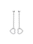 Boucles d'Oreilles en Argent Sterling 925 avec Chaîne Pendante et Cœur - Romance Délicate et Fermoir Poussette