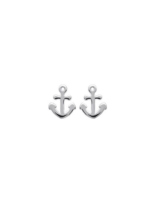 Boucles d'Oreilles en Argent Sterling 925 avec Ancre Marine - Style Nautique Élégant et Fermoir Poussette