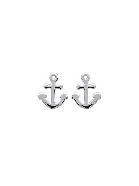 Boucles d'Oreilles en Argent Sterling 925 avec Ancre Marine - Style Nautique Élégant et Fermoir Poussette