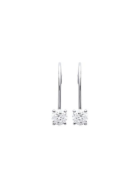 Boucles d'Oreilles à Crochet en Argent Sterling 925 avec Solitaire en Zircon - Élégance Intemporelle