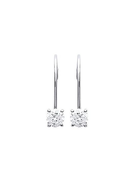 Boucles d'Oreilles à Crochet en Argent Sterling 925 avec Solitaire en Zircon - Élégance Intemporelle