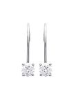 Boucles d'Oreilles à Crochet en Argent Sterling 925 avec Solitaire en Zircon - Élégance Intemporelle