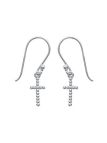 Boucles d'Oreilles à Crochet en Argent Sterling 925 avec Symbole de la Croix Chrétienne - Foi et Élégance