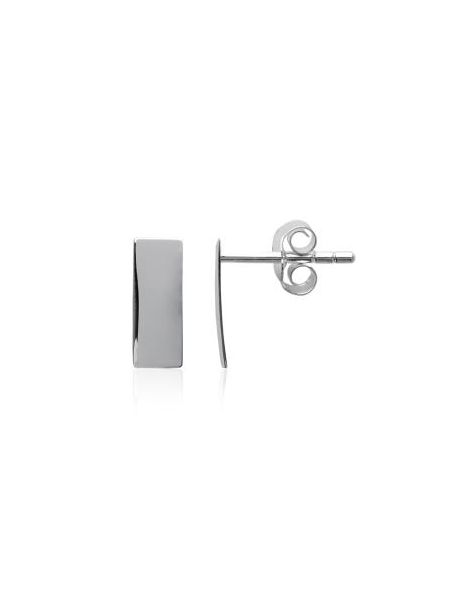 Boucles d'Oreilles en Argent Sterling 925 avec Plaque Légèrement Bombée - Design Minimaliste et Fermoir Poussette