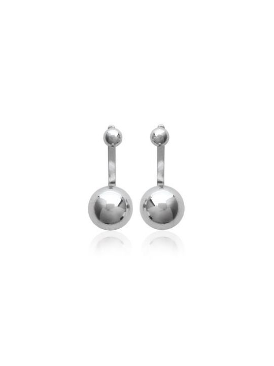 Boucles d'Oreilles Clou en Argent Sterling 925 avec Sphère - Design Minimaliste et Fermoir Poussette