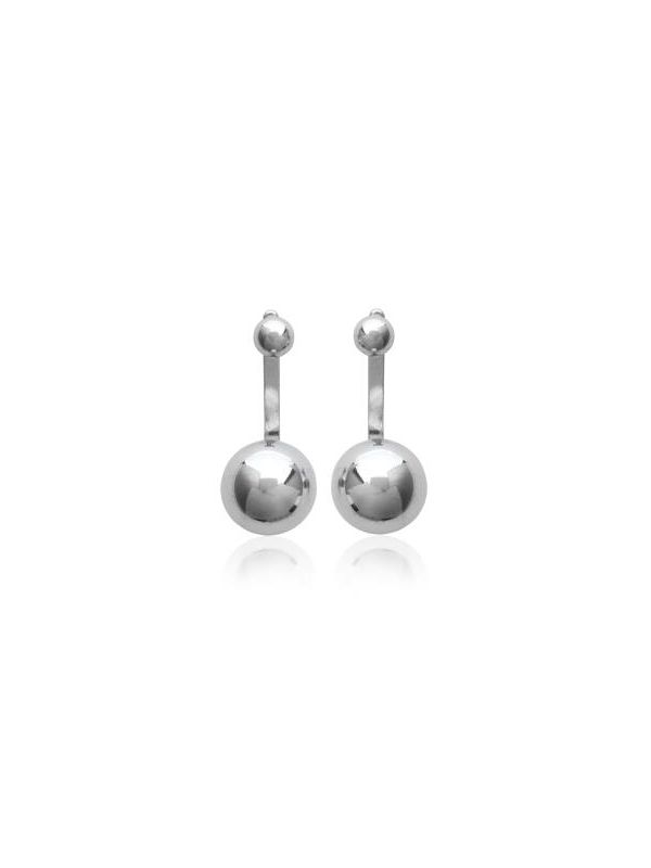 Boucles d'Oreilles Clou en Argent Sterling 925 avec Sphère - Design Minimaliste et Fermoir Poussette