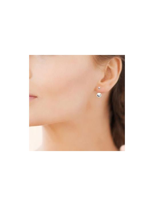 Boucles d'Oreilles Clou en Argent Sterling 925 avec Sphère - Design Minimaliste et Fermoir Poussette