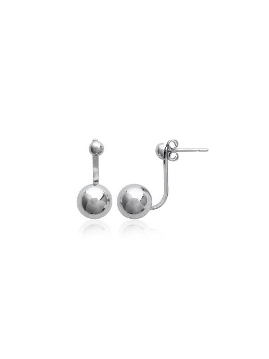 Boucles d'Oreilles Clou en Argent Sterling 925 avec Sphère - Design Minimaliste et Fermoir Poussette