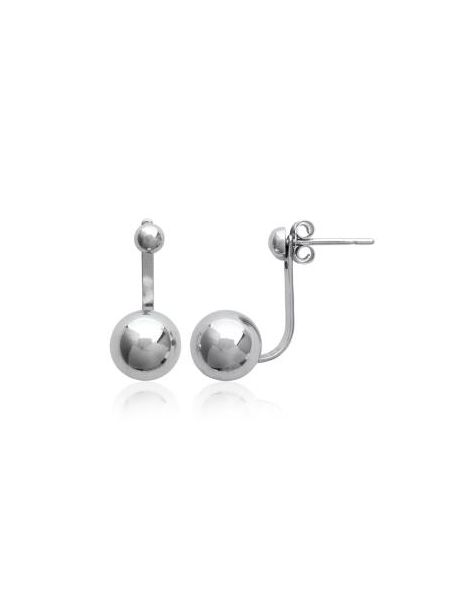 Boucles d'Oreilles Clou en Argent Sterling 925 avec Sphère - Design Minimaliste et Fermoir Poussette