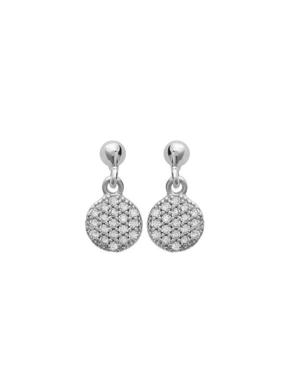 Boucles d'Oreilles Clou en Argent Sterling 925 avec Cercle Incrusté de Zircons - Élégance Lumineuse et Fermoir Poussette