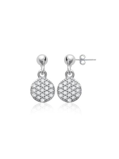 Boucles d'Oreilles Clou en Argent Sterling 925 avec Cercle Incrusté de Zircons - Élégance Lumineuse et Fermoir Poussette