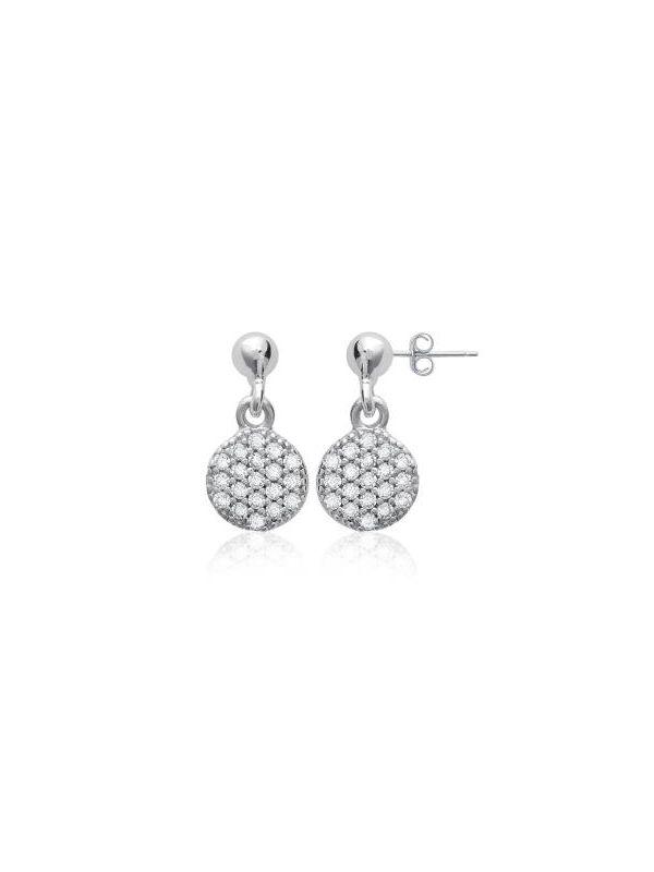 Boucles d'Oreilles Clou en Argent Sterling 925 avec Cercle Incrusté de Zircons - Élégance Lumineuse et Fermoir Poussette