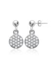 Boucles d'Oreilles Clou en Argent Sterling 925 avec Cercle Incrusté de Zircons - Élégance Lumineuse et Fermoir Poussette