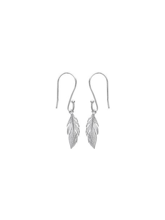 Boucles d'Oreilles à Crochet en Argent Sterling 925 avec Plume - Élégance Naturelle et Raffinée