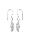 Boucles d'Oreilles à Crochet en Argent Sterling 925 avec Plume - Élégance Naturelle et Raffinée