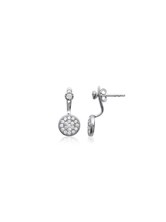 Boucles d'Oreilles Puces en Argent Sterling 925 Incrustées de Zircon - Éclat Subtil et Fermoir Poussette