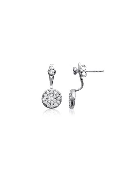 Boucles d'Oreilles Puces en Argent Sterling 925 Incrustées de Zircon - Éclat Subtil et Fermoir Poussette