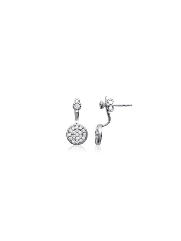 Boucles d'Oreilles Puces en Argent Sterling 925 Incrustées de Zircon - Éclat Subtil et Fermoir Poussette