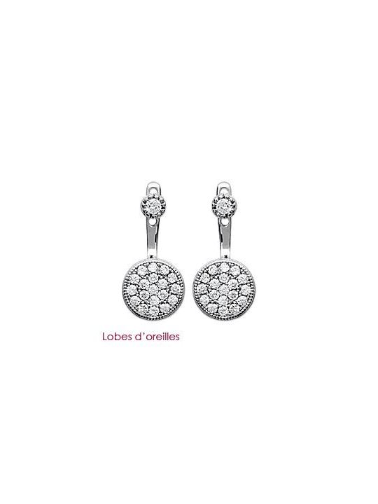 Boucles d'Oreilles Puces en Argent Sterling 925 Incrustées de Zircon - Éclat Subtil et Fermoir Poussette