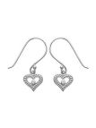 Boucles d'Oreilles à Crochet en Argent Sterling 925 avec Cœur et Zircon Central - Élégance Romantique