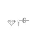 Boucles d'Oreilles en Argent Sterling 925 avec Motif Diamant - Design Sophistiqué et Fermoir Poussette