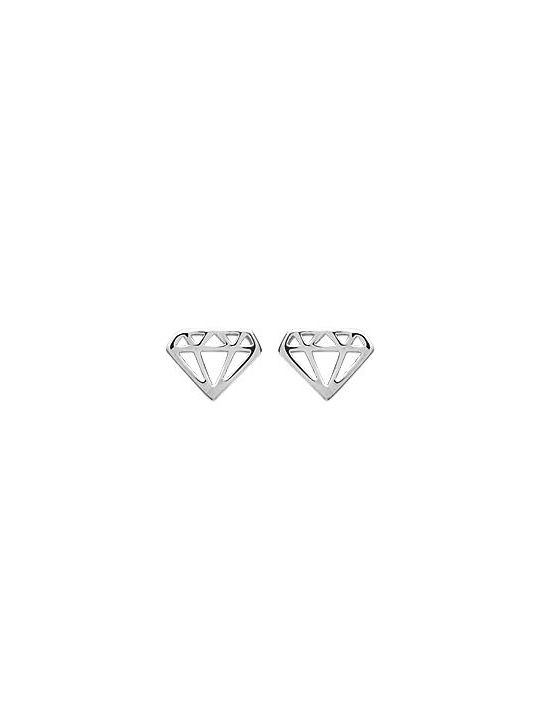 Boucles d'Oreilles en Argent Sterling 925 avec Motif Diamant - Design Sophistiqué et Fermoir Poussette