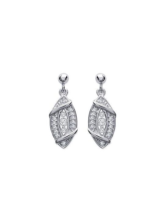 Boucles d'Oreilles en Argent Sterling 925 avec Ovale Incrusté de Zircon - Éclat Sophistiqué et Fermoir Poussette